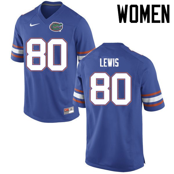 Florida Gators Women #80 Cyontai Lewis College Football Jersey Blue